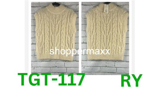 Women's Crewneck Cropped Sweater Vest - A New Day, Cream, M