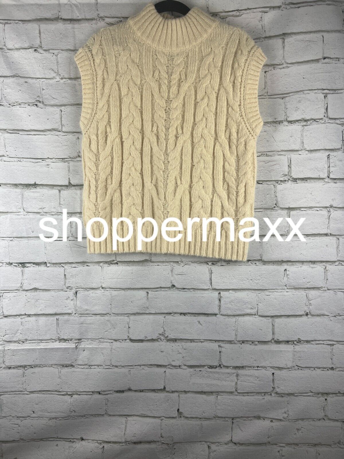 Women's Crewneck Cropped Sweater Vest - A New Day, Cream, M