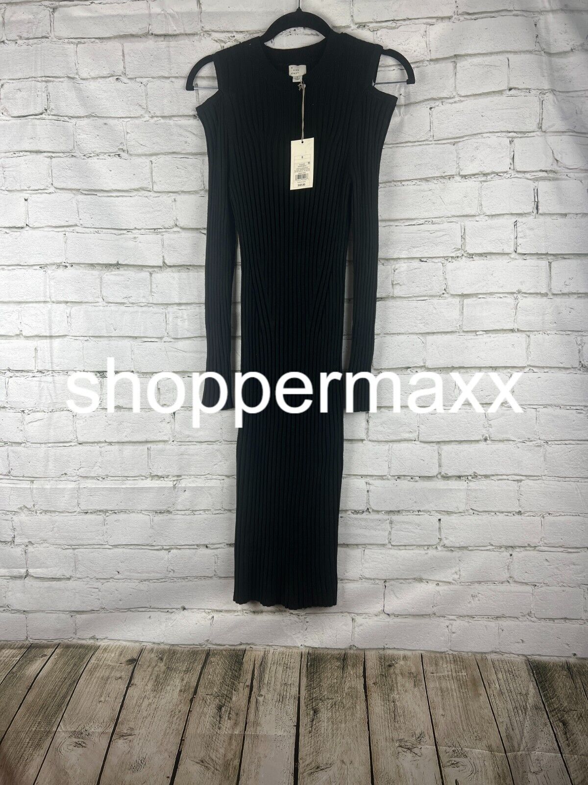 Women's Long Sleeve Sweater Dress - A New Day, Black, S