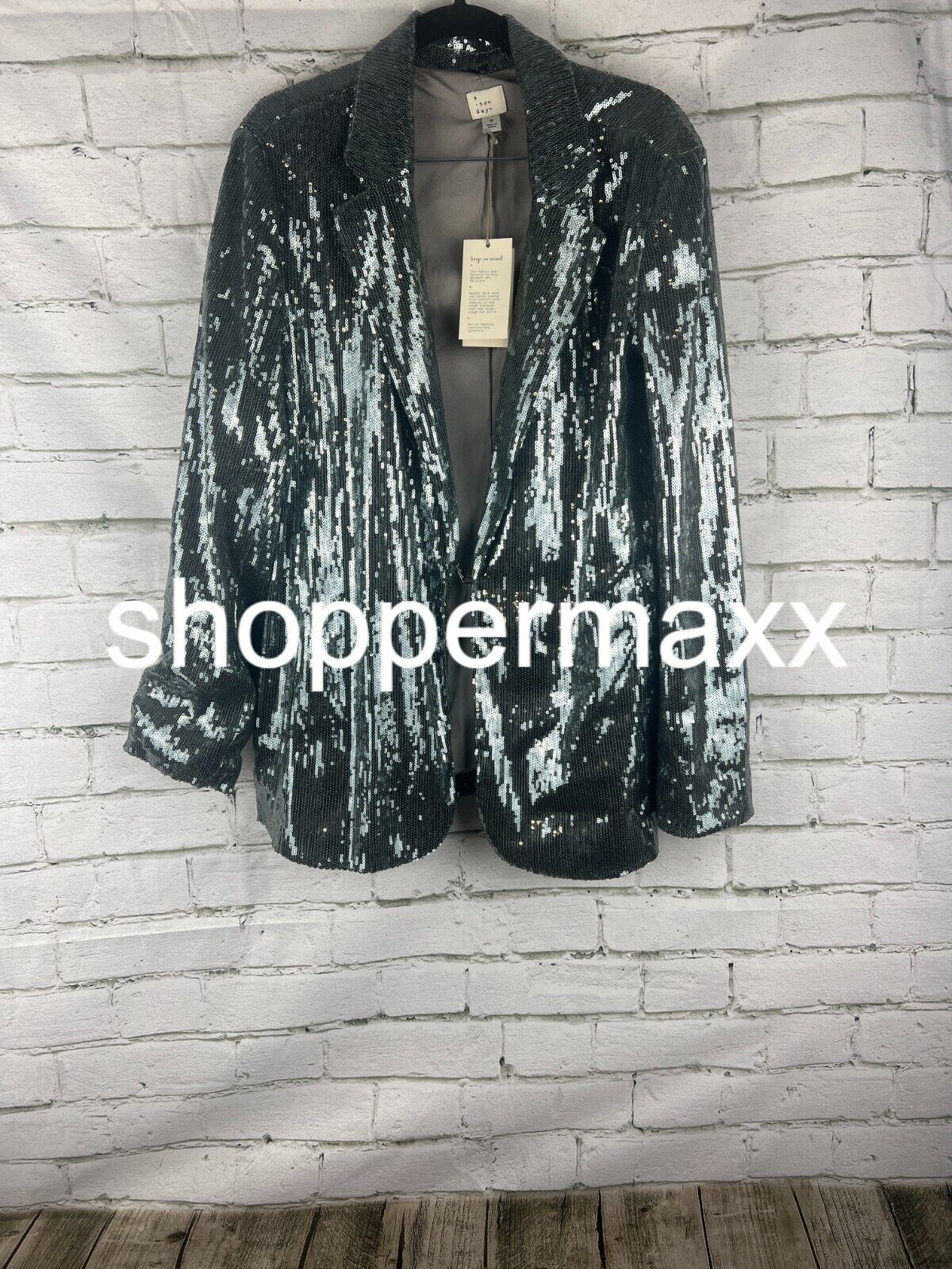 Women's Holiday Sequin Blazer - A New Day, Silver, S