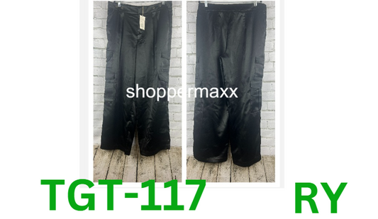 Women's High-Rise Satin Cargo Pants - A New Day, Black, 14