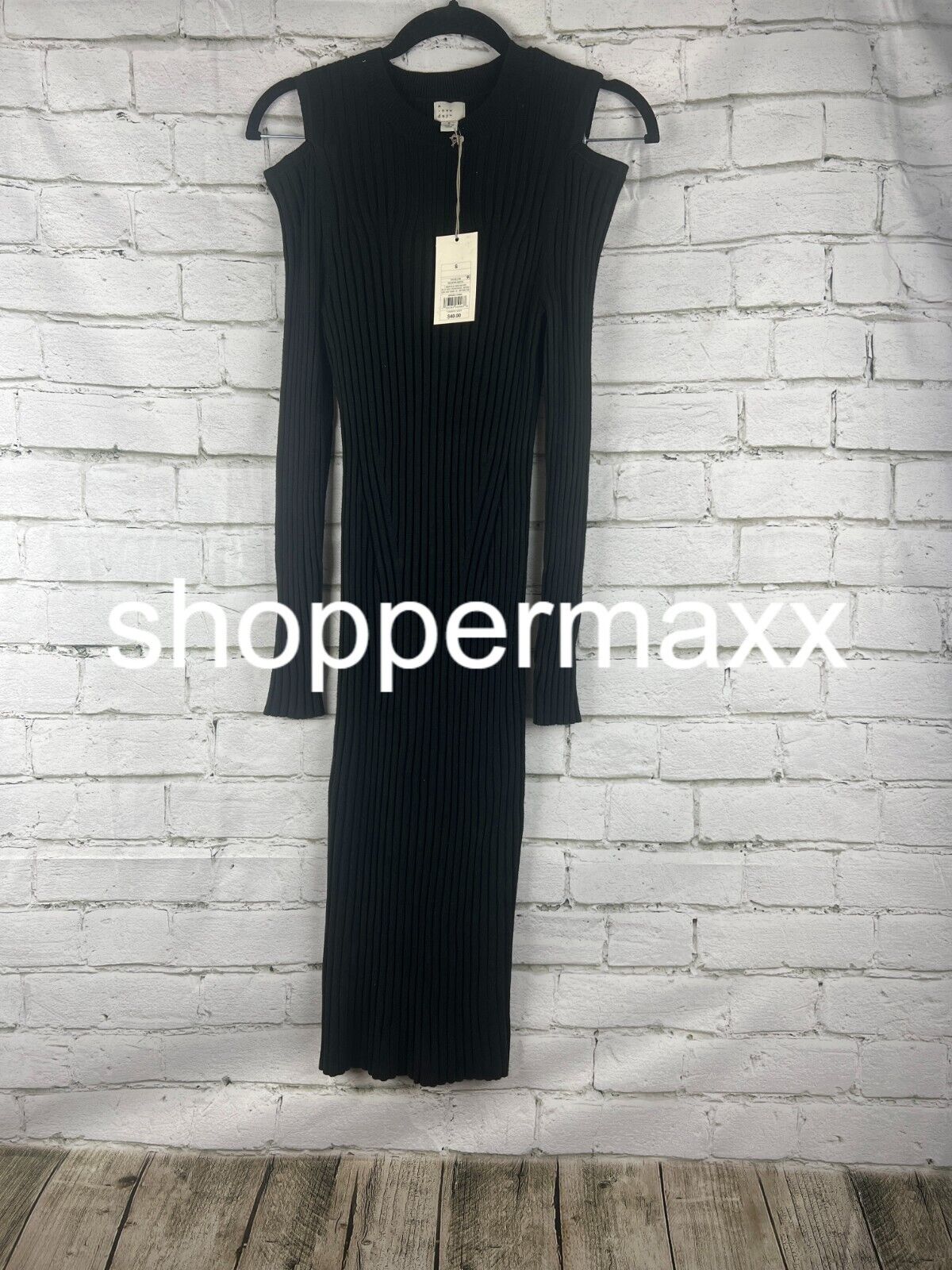 Women's Long Sleeve Sweater Dress - A New Day, Black, S