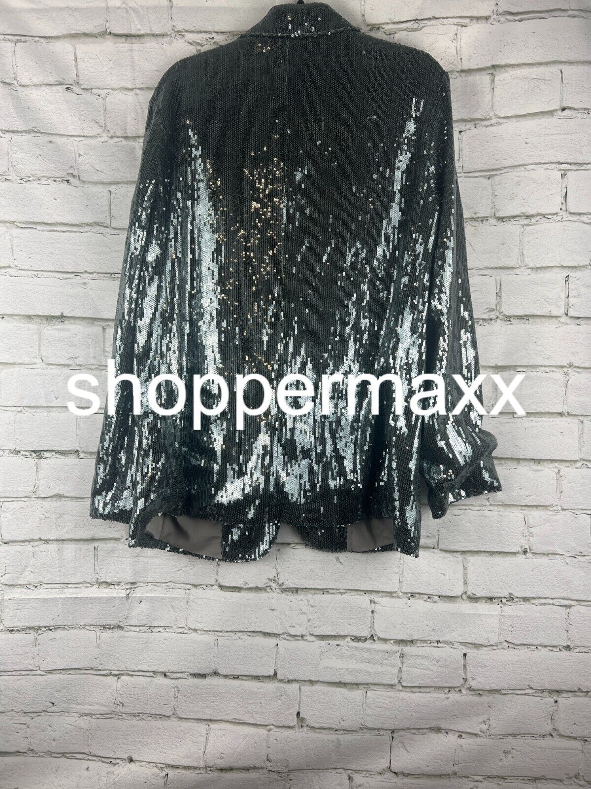 Women's Holiday Sequin Blazer - A New Day, Silver, S
