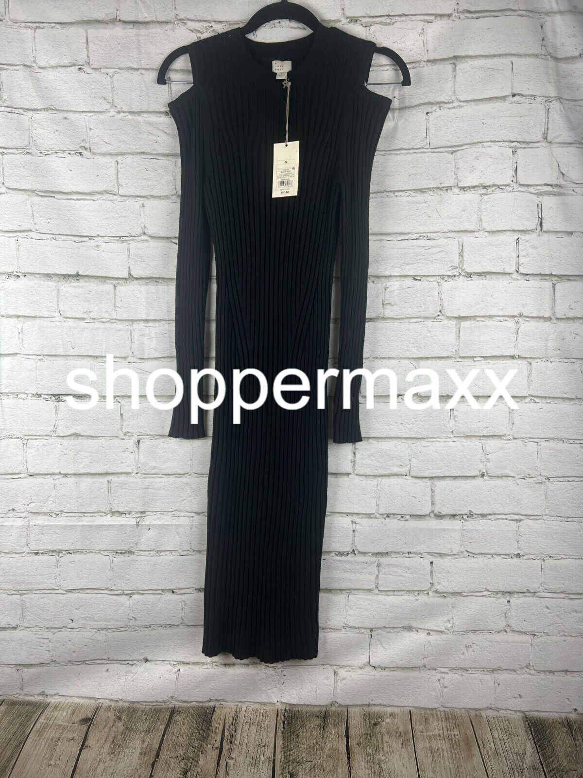 Women's Long Sleeve Sweater Dress - A New Day, Black, S