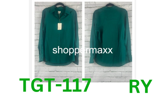 Women's Long Sleeve Button-Down Shirt - A New Day, Dark Green, S
