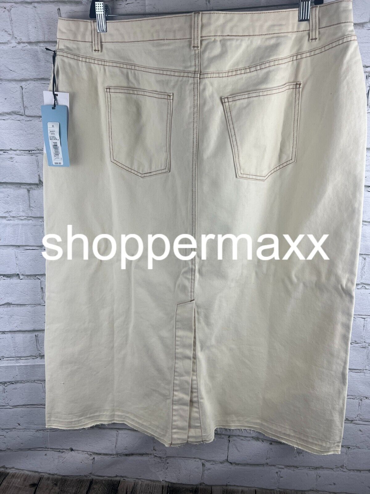 Women's Denim Midi Skirt - Future Collective with Reese, Ivory, 20
