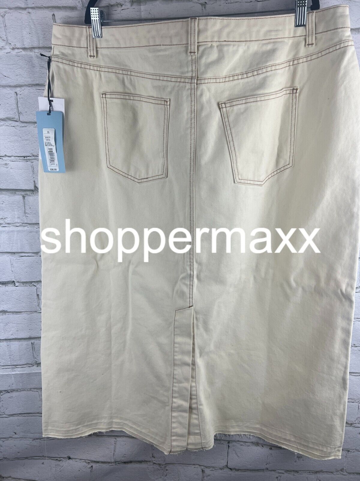 Women's Denim Midi Skirt - Future Collective with Reese, Ivory, 20