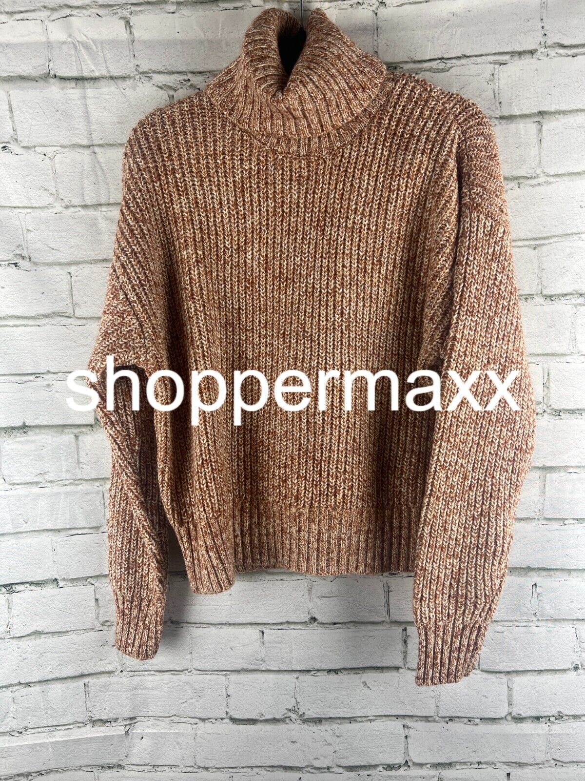 Women's Turtleneck Pullover Sweater - Future Collective with Reese, Brown, M