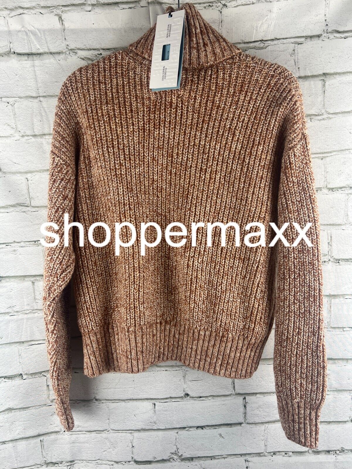 Women's Turtleneck Pullover Sweater - Future Collective with Reese, Brown, M