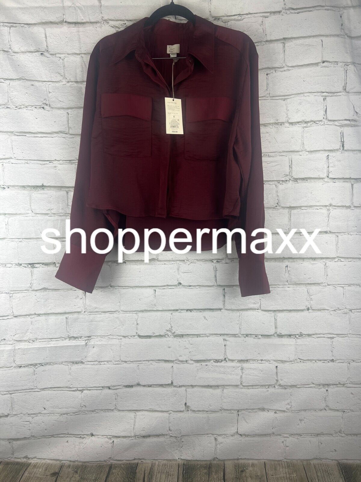 Women's Long Sleeve Button-Down Shirt - A New Day, Burgundy, S