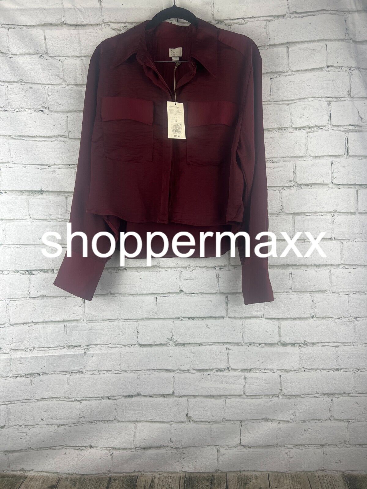 Women's Long Sleeve Button-Down Shirt - A New Day, Burgundy, S