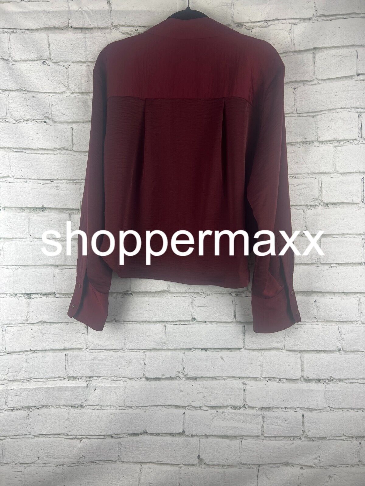 Women's Long Sleeve Button-Down Shirt - A New Day, Burgundy, S