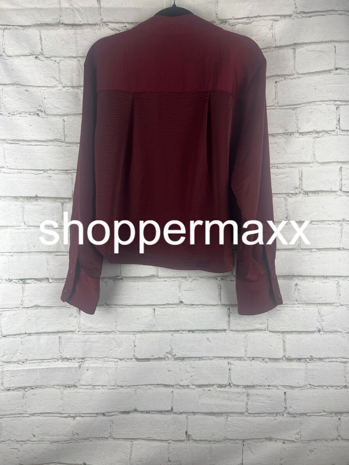 Women's Long Sleeve Button-Down Shirt - A New Day, Burgundy, S