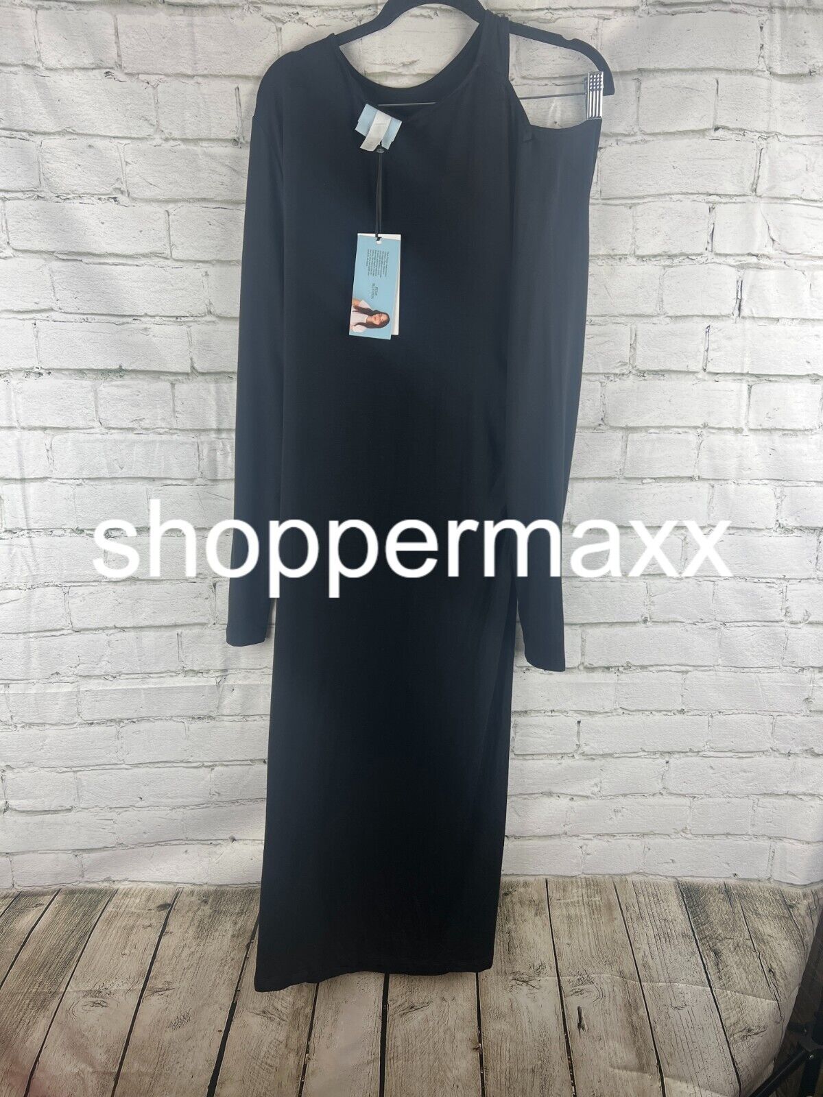 Women's Long Sleeve Cut-Out Draped Midi Dress - Future Collective, Black, M