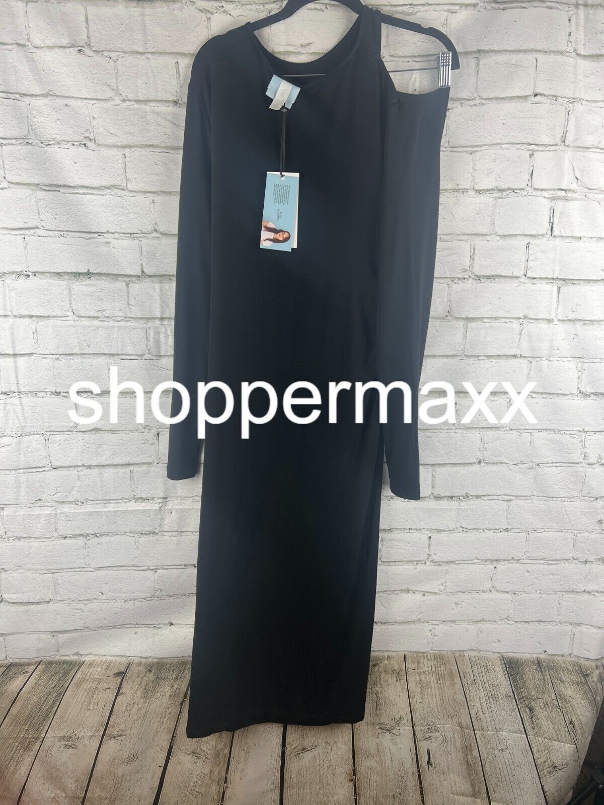 Women's Long Sleeve Cut-Out Draped Midi Dress - Future Collective, Black, M