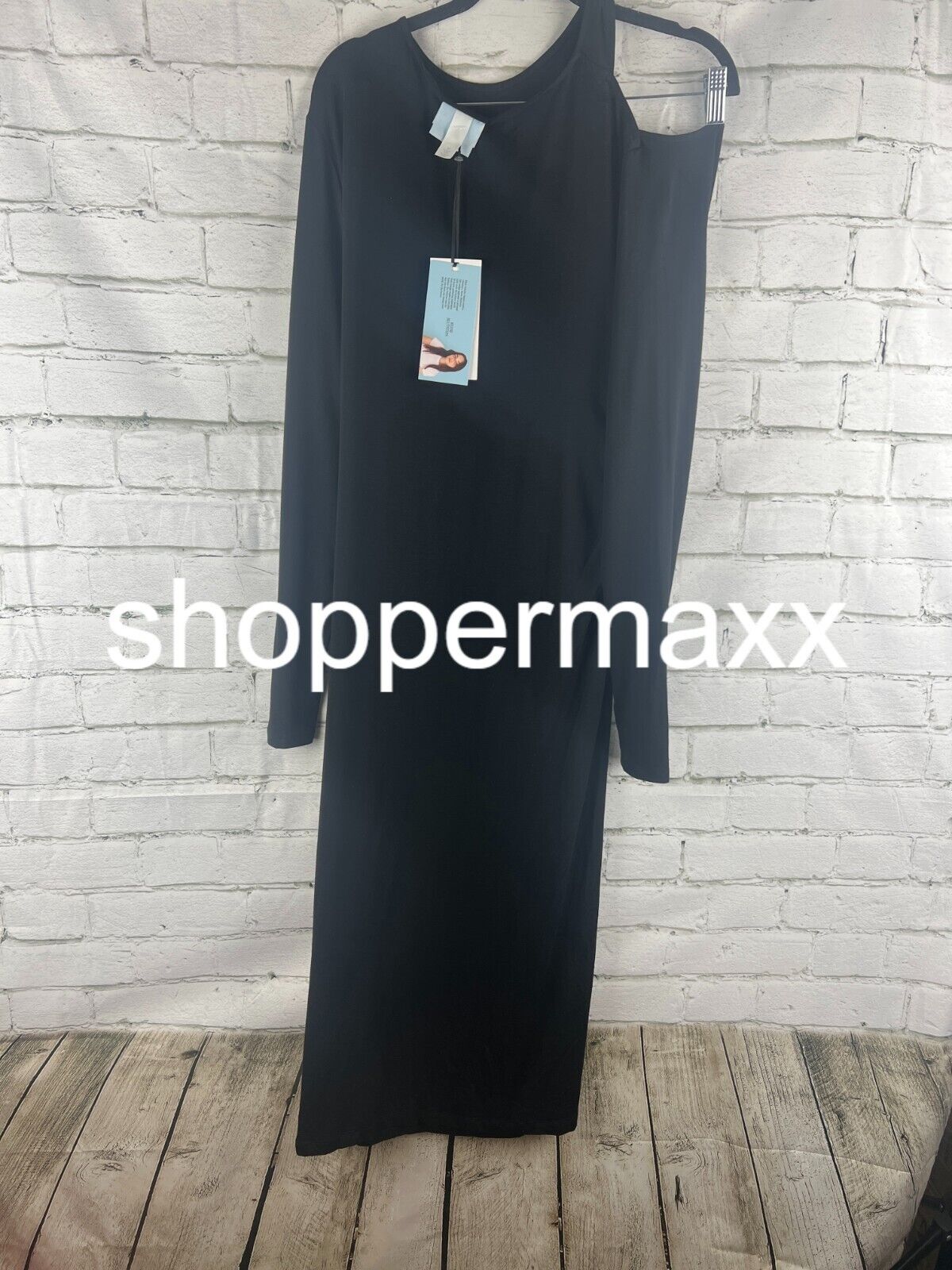 Women's Long Sleeve Cut-Out Draped Midi Dress - Future Collective, Black, M
