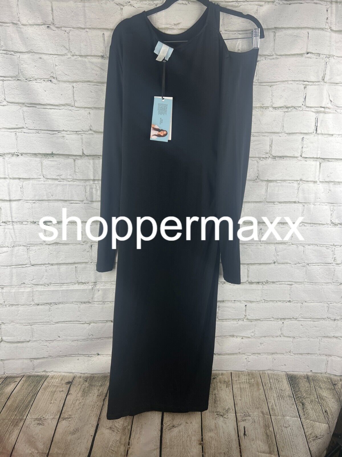 Women's Long Sleeve Cut-Out Draped Midi Dress - Future Collective, Black, M