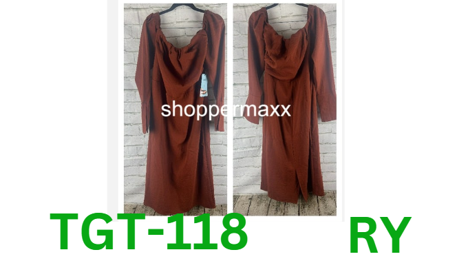 Women's Off the Shoulder Long Sleeve Midi Dress - Future Collective, Rust, 14