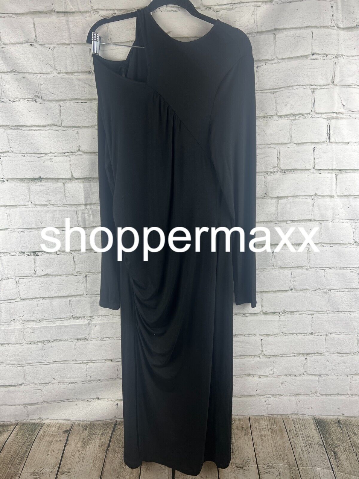 Women's Long Sleeve Cut-Out Draped Midi Dress - Future Collective, Black, M