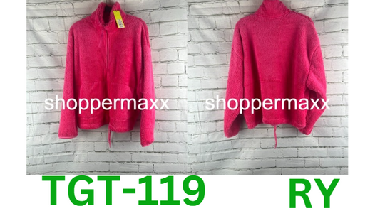 Women's High Pile Fleece 1/2 Zip Pull Over - All in Motion, Vibrant Pink, M