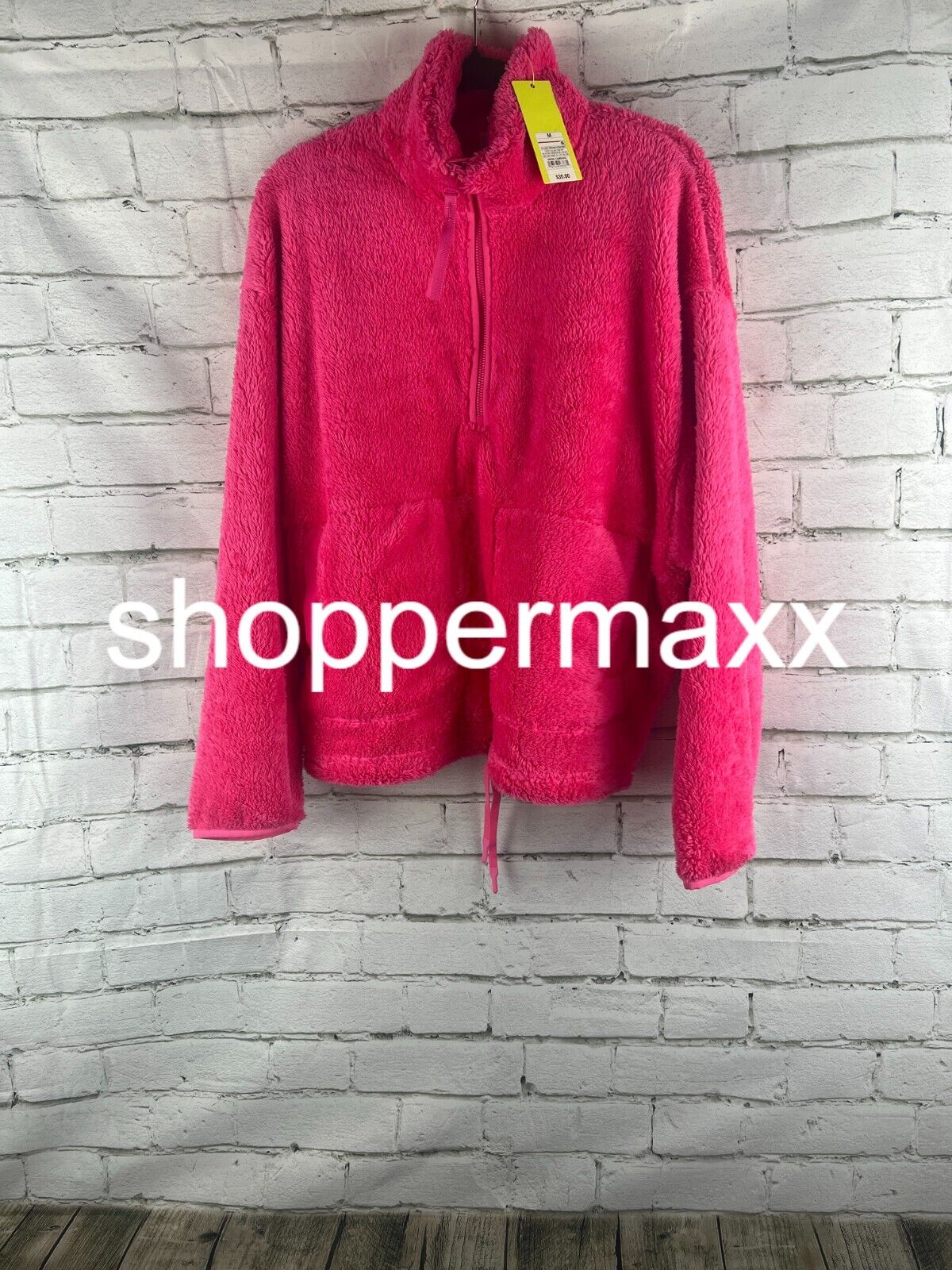 Women's High Pile Fleece 1/2 Zip Pull Over - All in Motion, Vibrant Pink, M