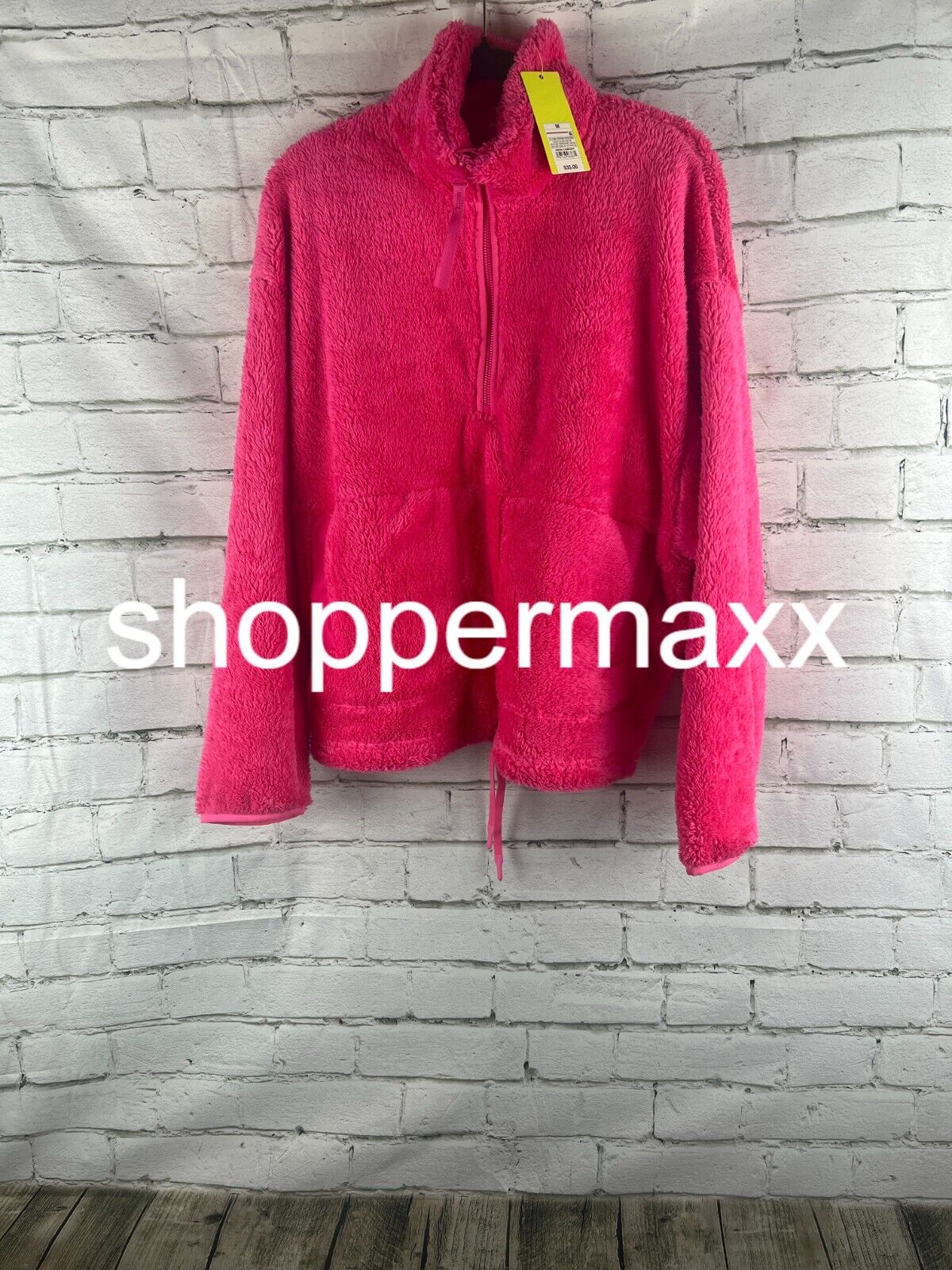 Women's High Pile Fleece 1/2 Zip Pull Over - All in Motion, Vibrant Pink, M