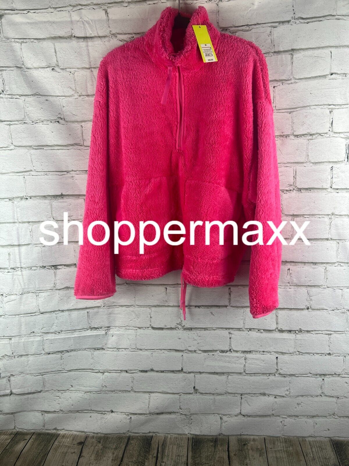 Women's High Pile Fleece 1/2 Zip Pull Over - All in Motion, Vibrant Pink, M