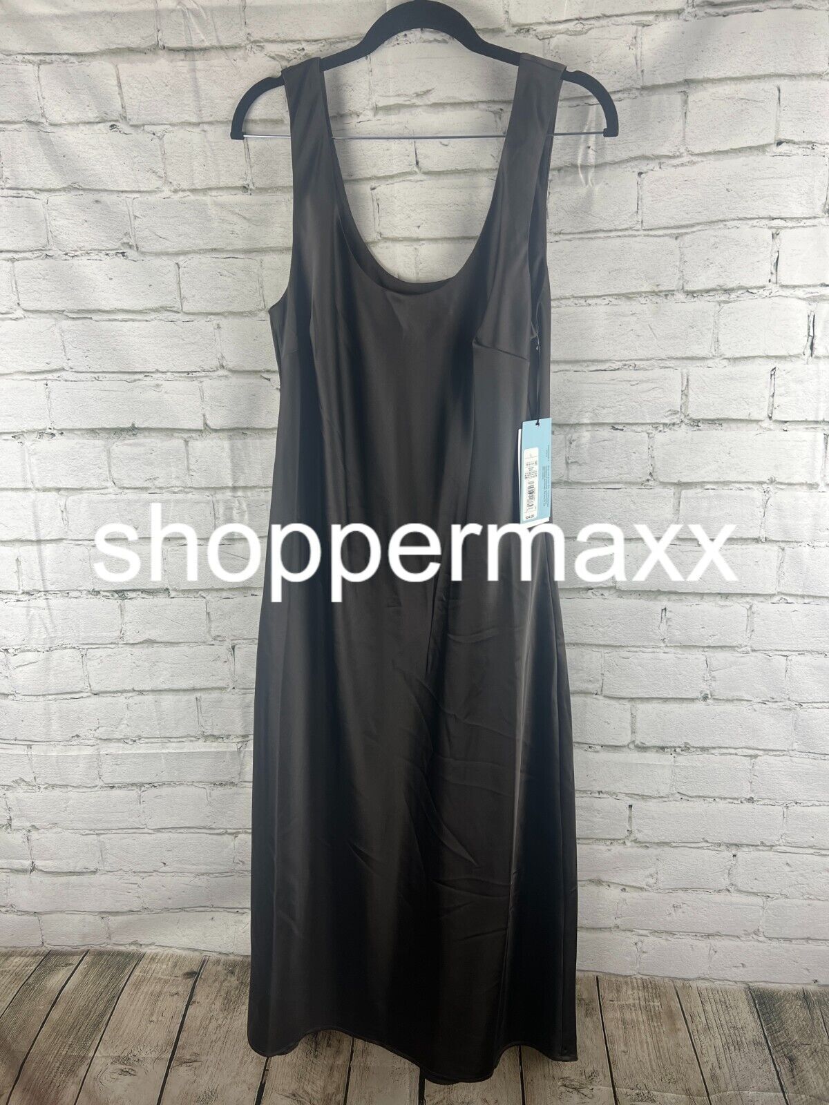 Women's Scoop Neck Strappy Midi Slip Dress -Future Collective with Reese, Gray,L