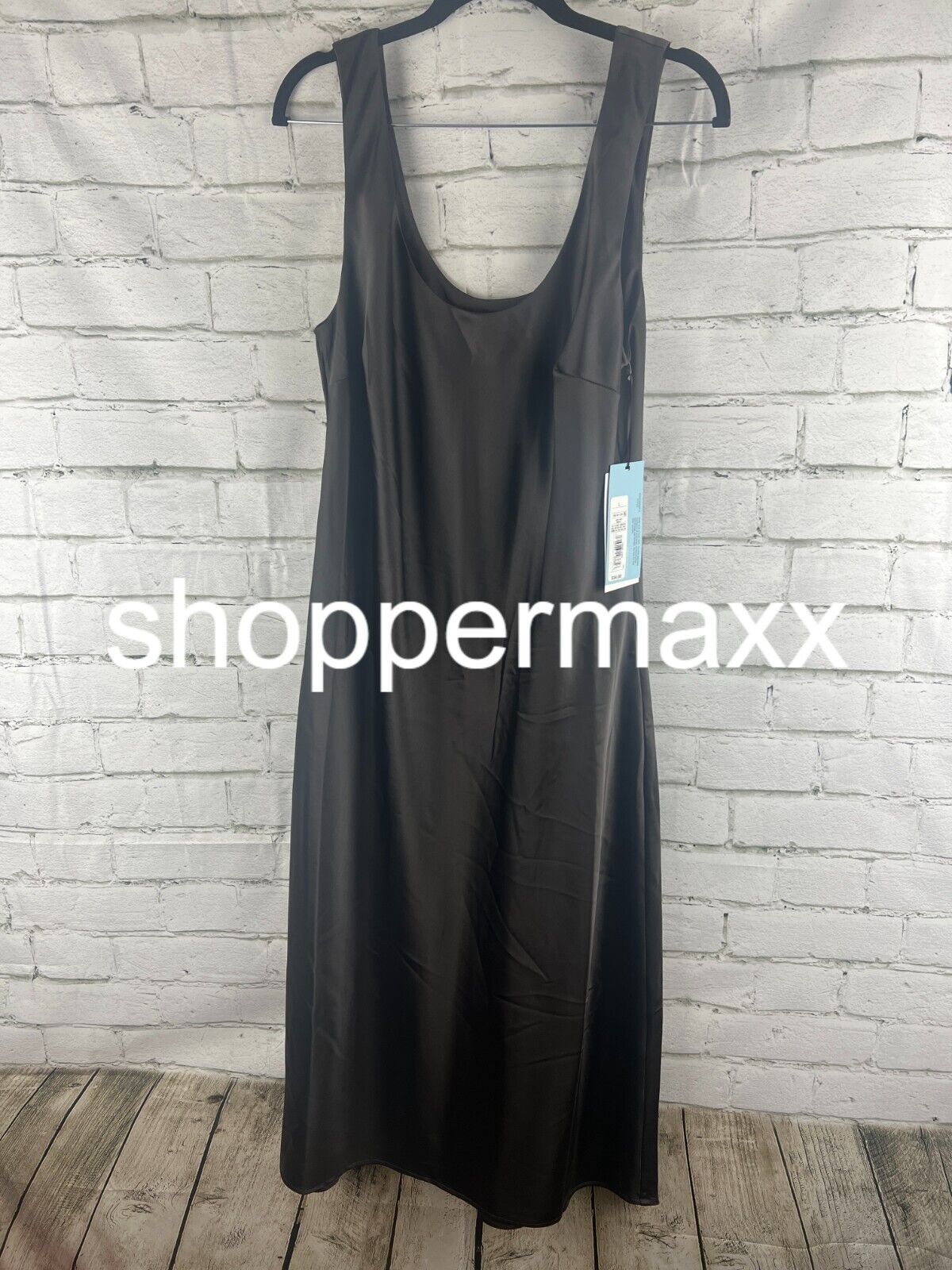 Women's Scoop Neck Strappy Midi Slip Dress -Future Collective with Reese, Gray,L