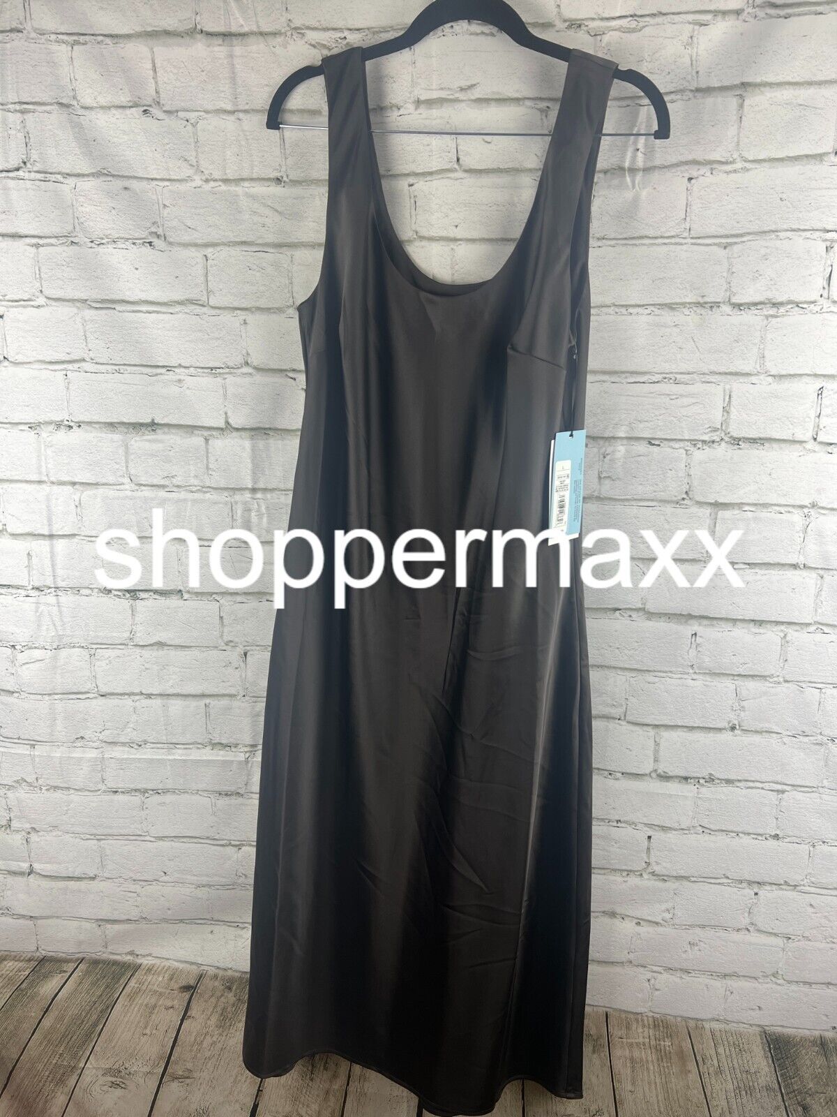 Women's Scoop Neck Strappy Midi Slip Dress -Future Collective with Reese, Gray,L