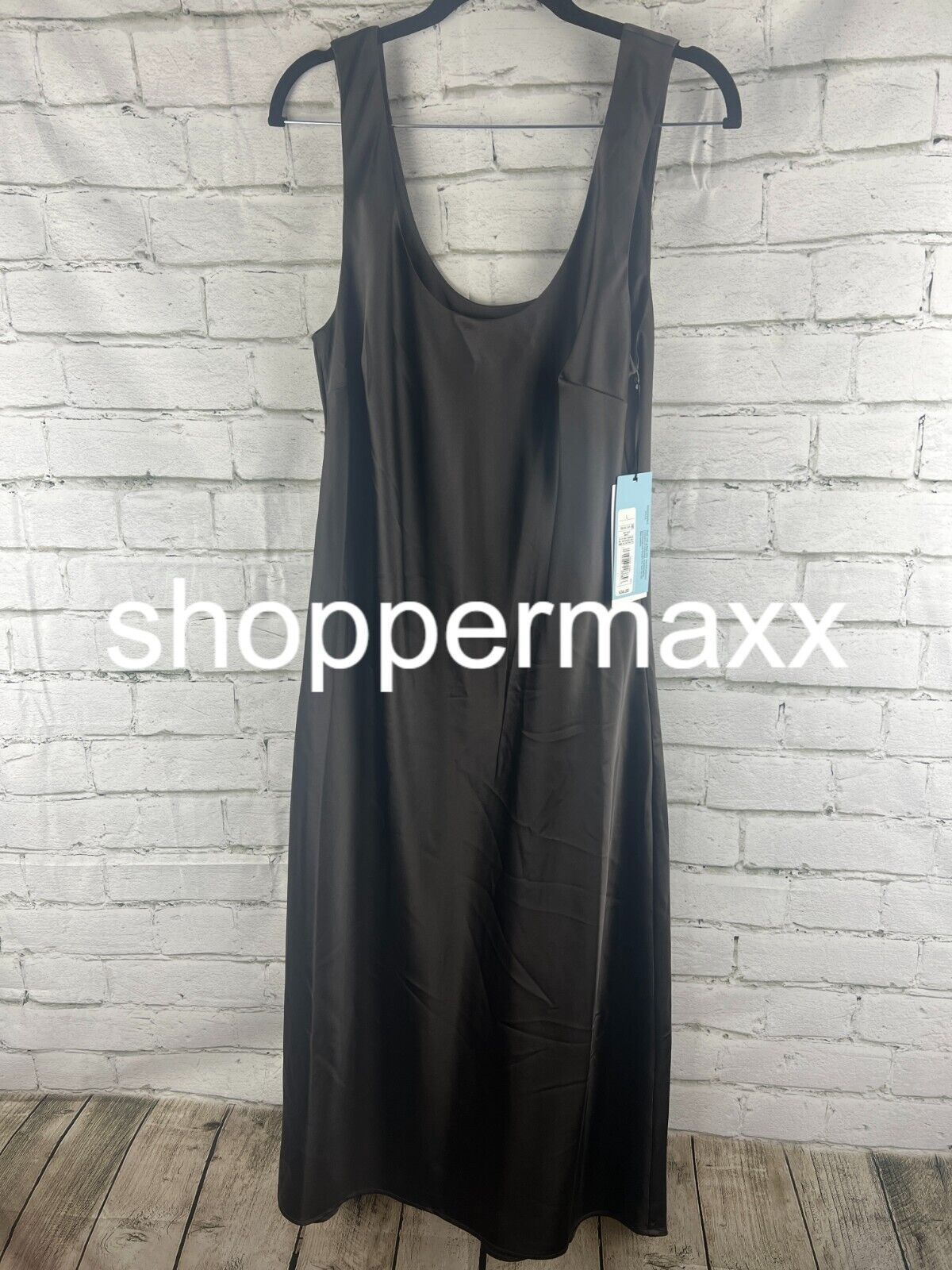 Women's Scoop Neck Strappy Midi Slip Dress -Future Collective with Reese, Gray,L