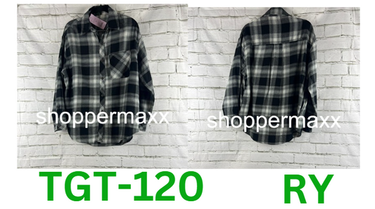 Women's Oversized Button-Down Flannel Shirt - Wild Fable, Black Plaid, XS