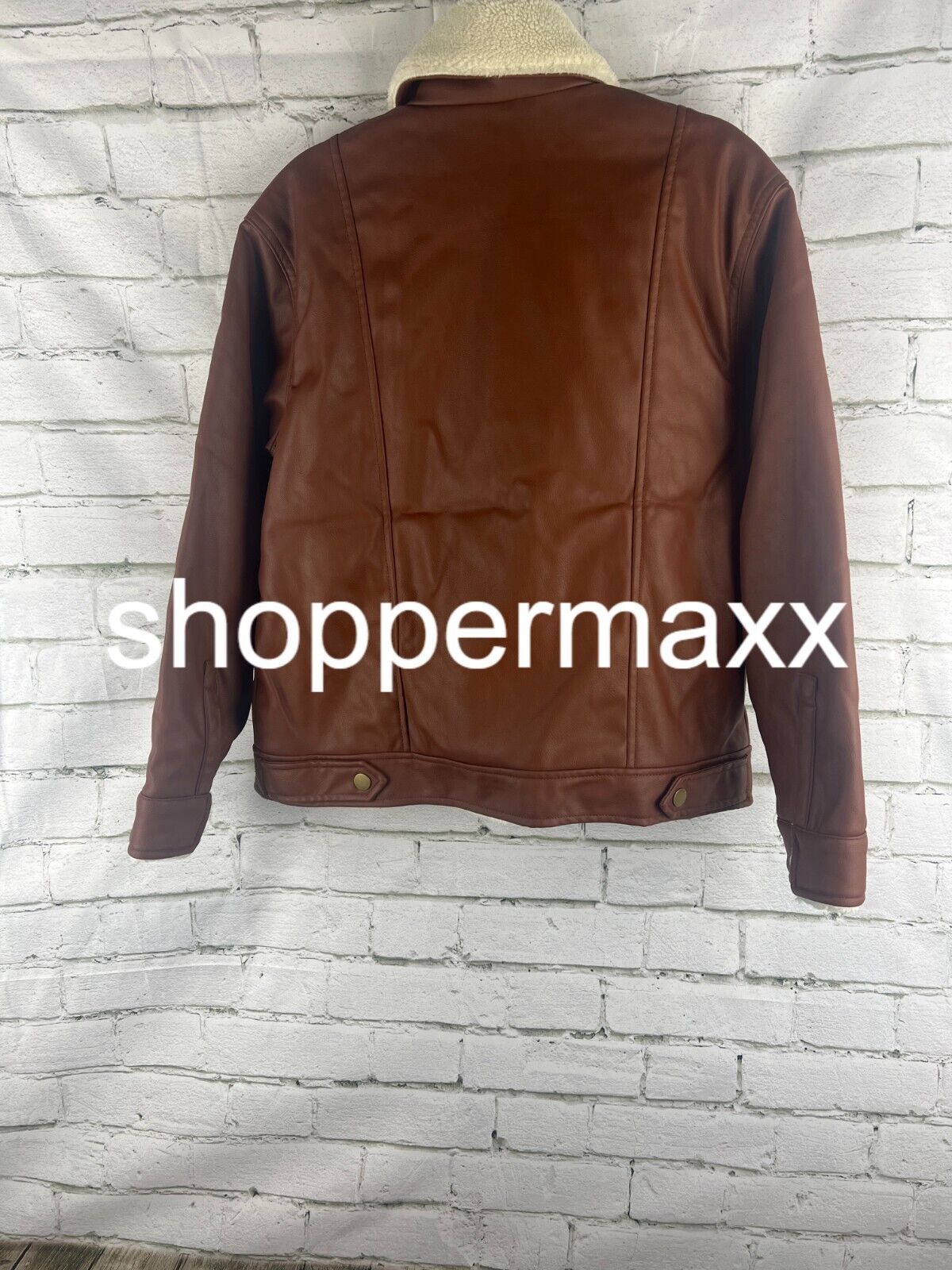 Women's Oversized Faux Leather Moto Jacket - Universal Thread, Brown, XS