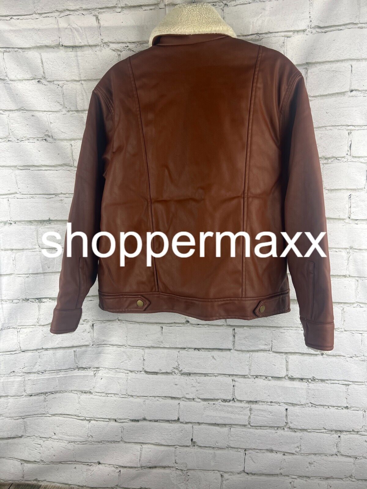 Women's Oversized Faux Leather Moto Jacket - Universal Thread, Brown, XS