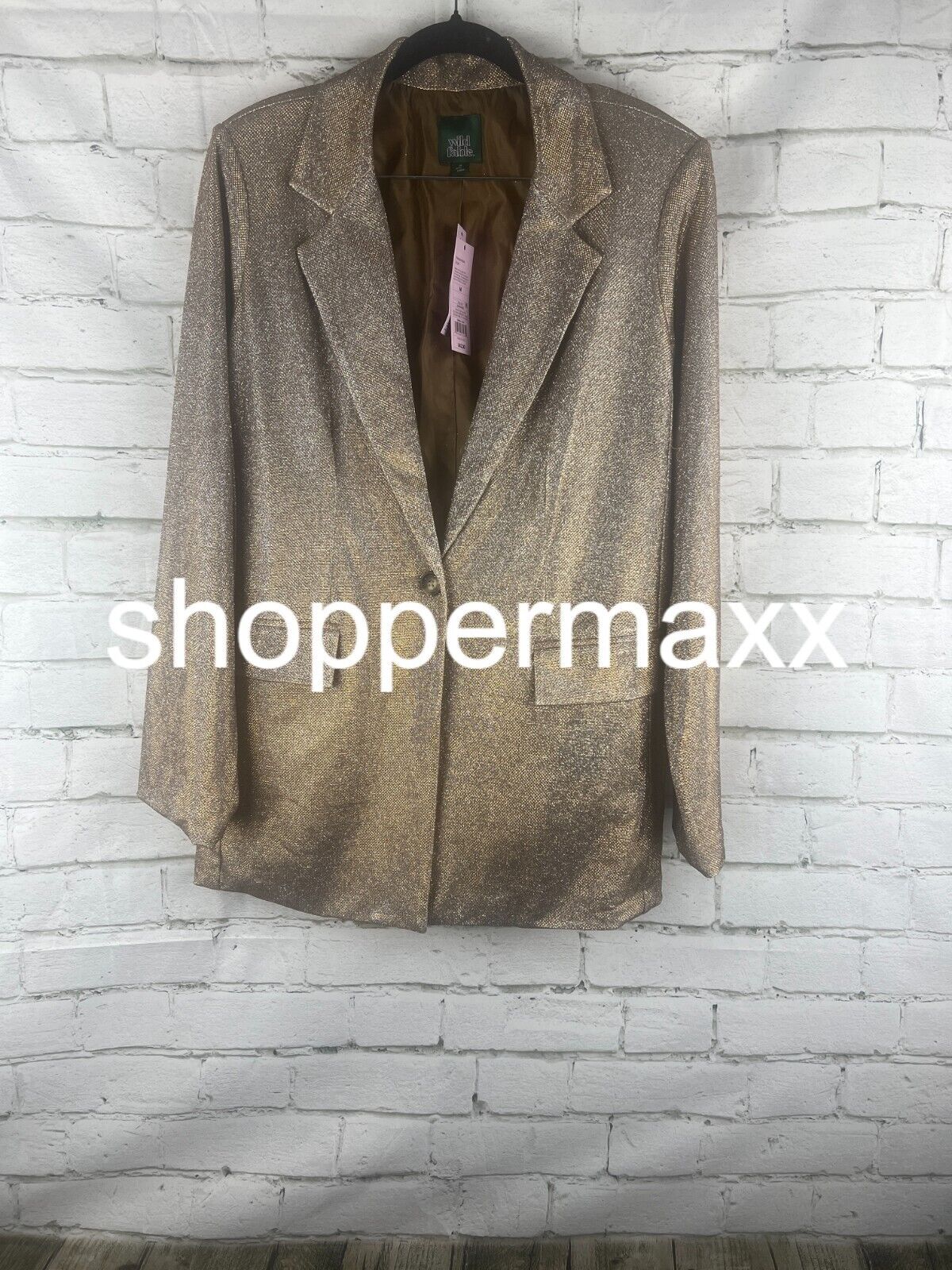 Women's Oversized Glitter Blazer - Wild Fable, Copper, M