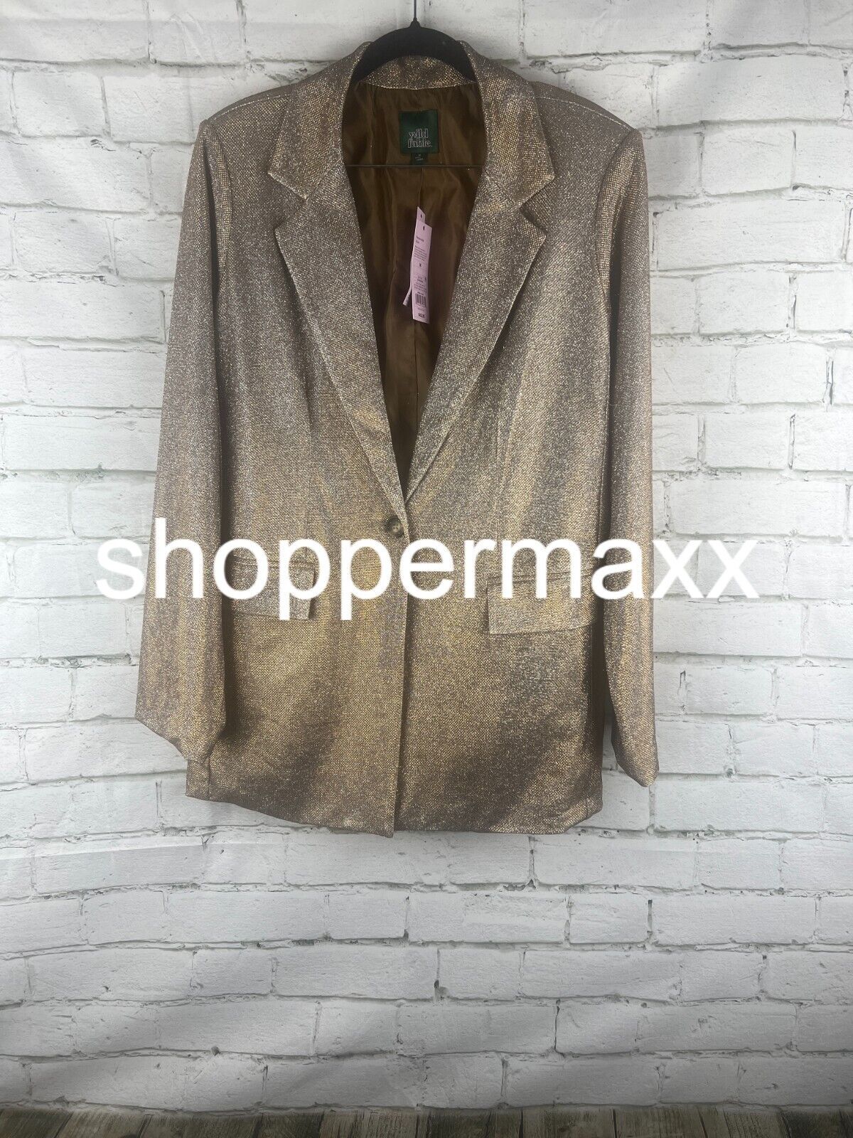 Women's Oversized Glitter Blazer - Wild Fable, Copper, M