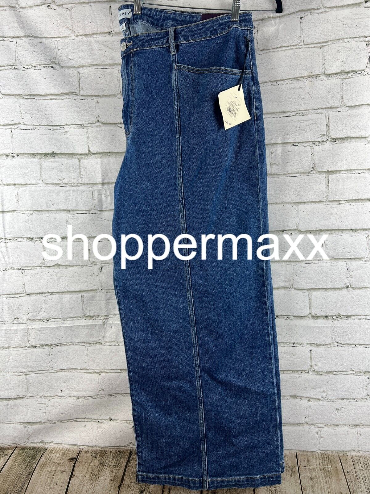 Women's High-Rise Wide Leg Jeans - Ava & Viv, Blue, 24R