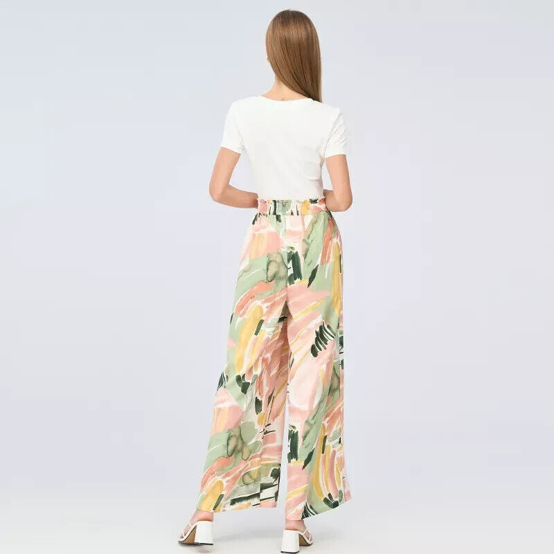 Women's Abstract Print Paperbag Pants - Cupshe, Multicolored, Small