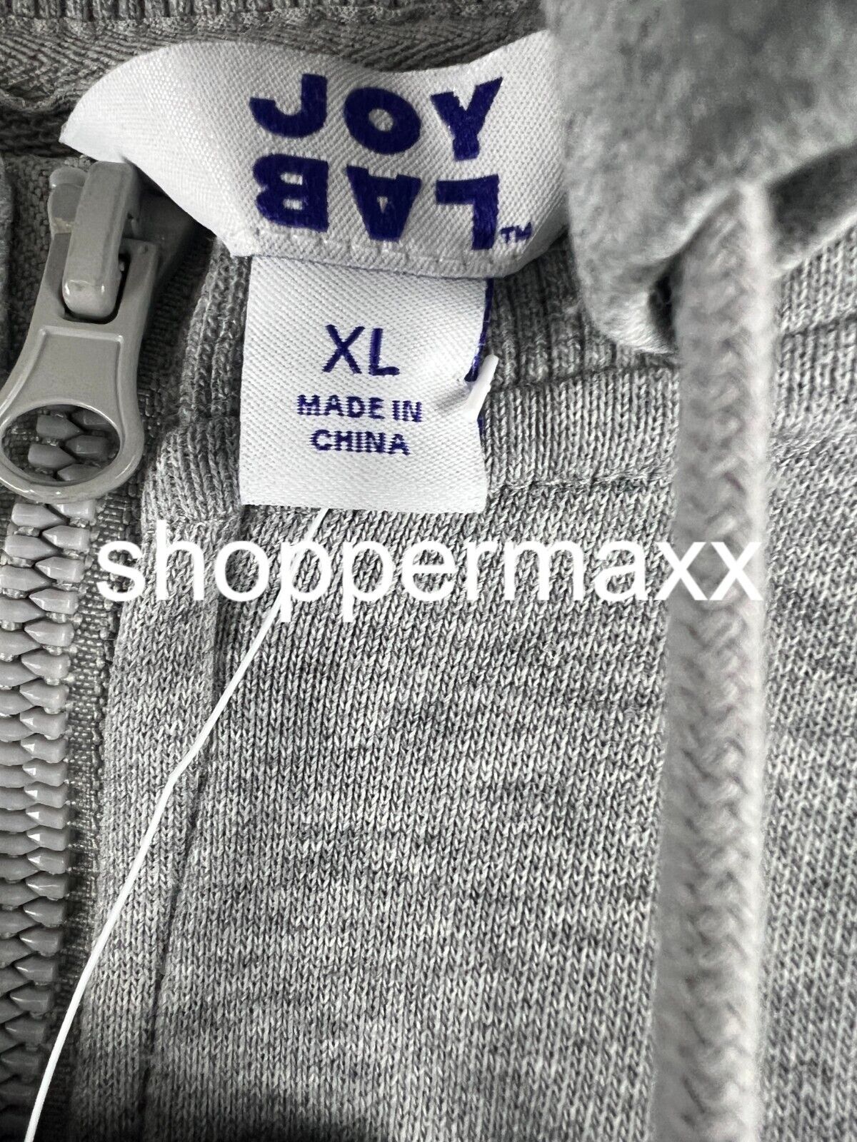 Women's Full Zip French Terry Cropped Hooded Sweatshirt -JoyLab,Heathered Gray,M