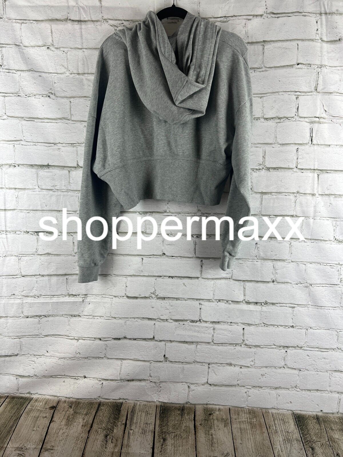 Women's Full Zip French Terry Cropped Hooded Sweatshirt -JoyLab,Heathered Gray,M