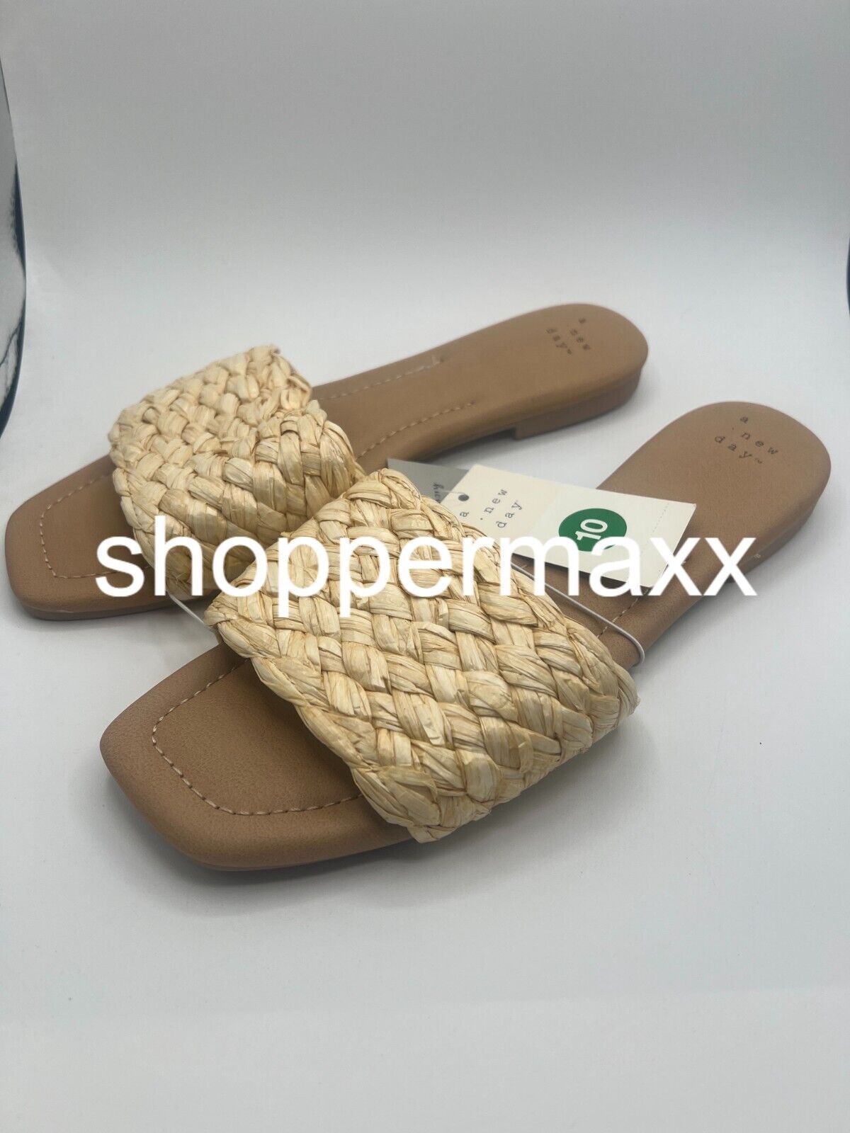 Women's Carissa Slide Sandals - A New Day, Almond, 10