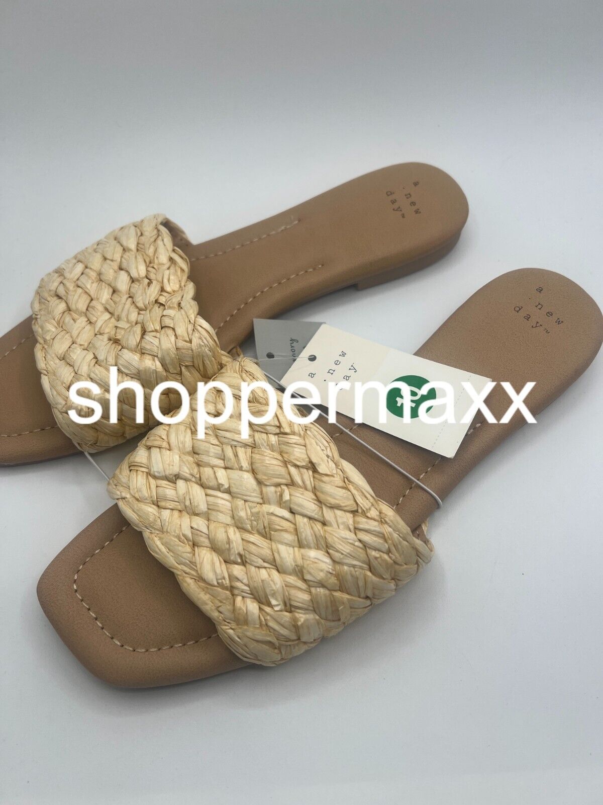 Women's Carissa Slide Sandals - A New Day, Almond, 10