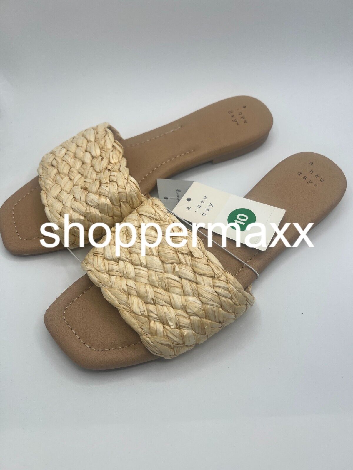 Women's Carissa Slide Sandals - A New Day, Almond, 10