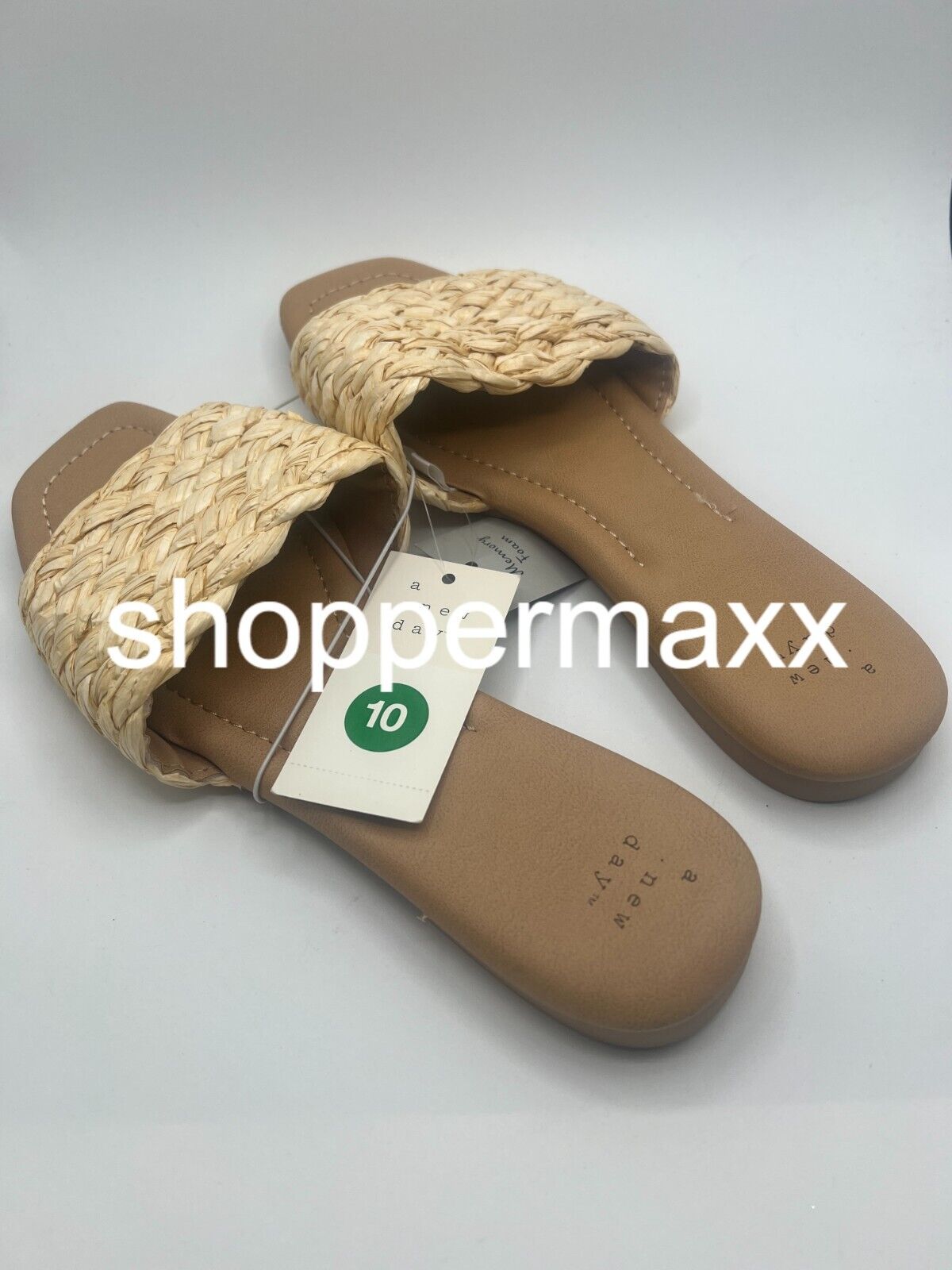 Women's Carissa Slide Sandals - A New Day, Almond, 10