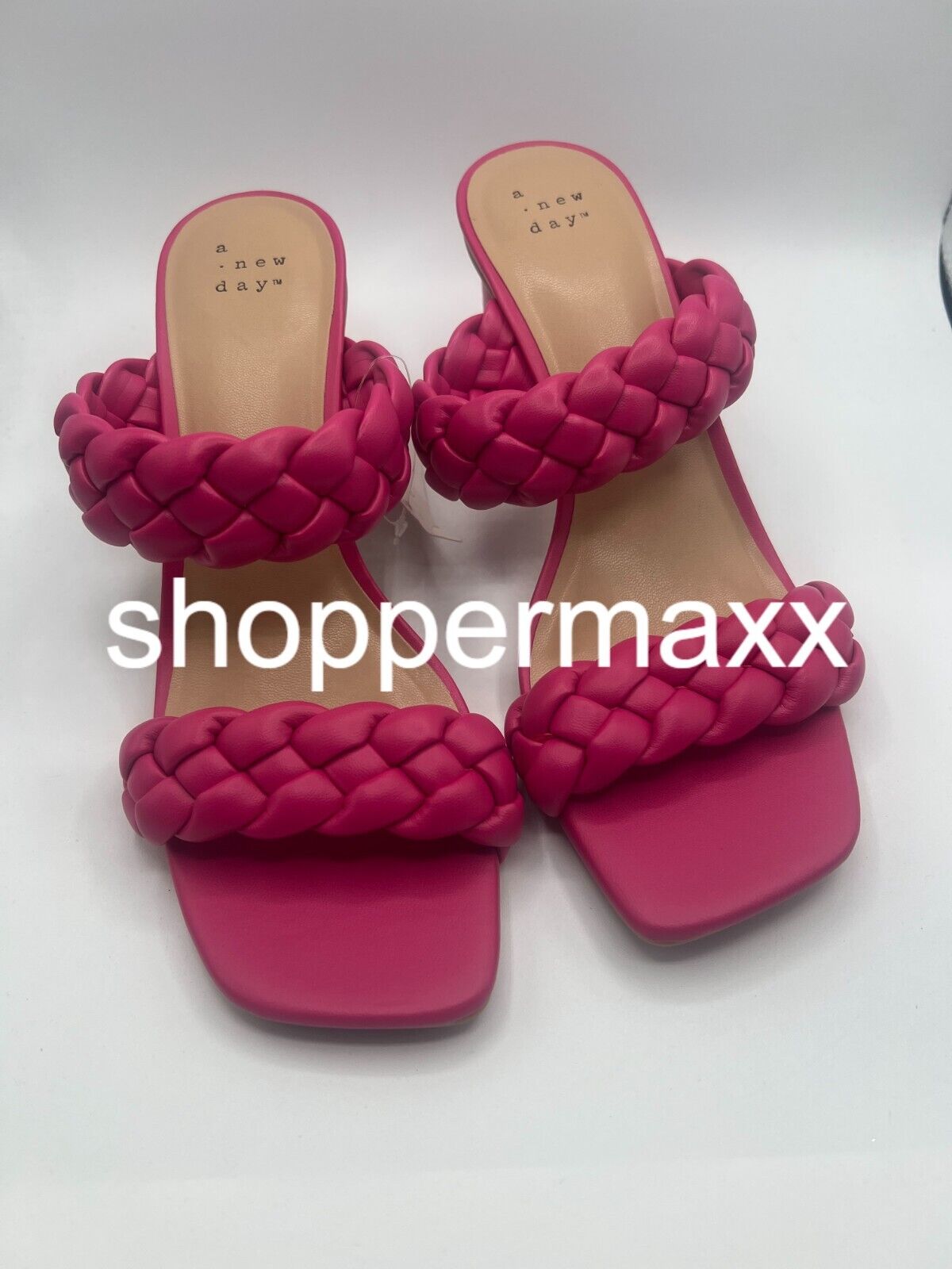 Women's Basil Mule Heels - A New Day, Magenta, 8