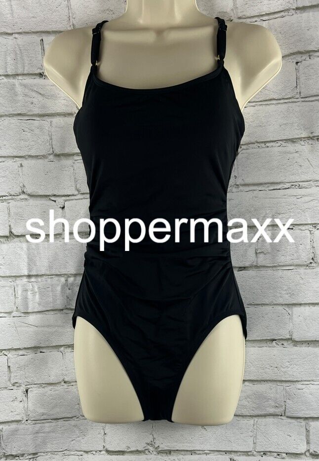 Women's Shirred Front Keyhole Back High Coverage One Piece Swimsuit, Kona Sol, M