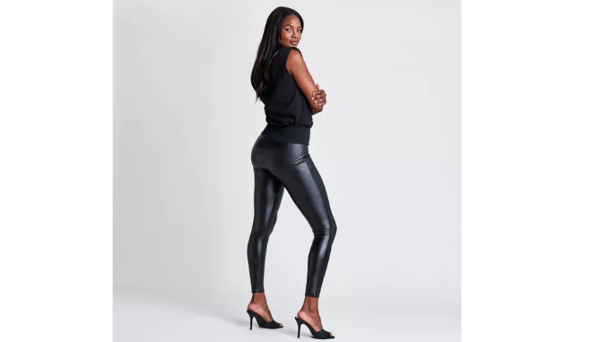 ASSETS by SPANX, Women's All Over Faux Leather Leggings - Black, XL