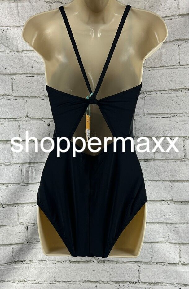 Women's Shirred Front Keyhole Back High Coverage One Piece Swimsuit, Kona Sol, M
