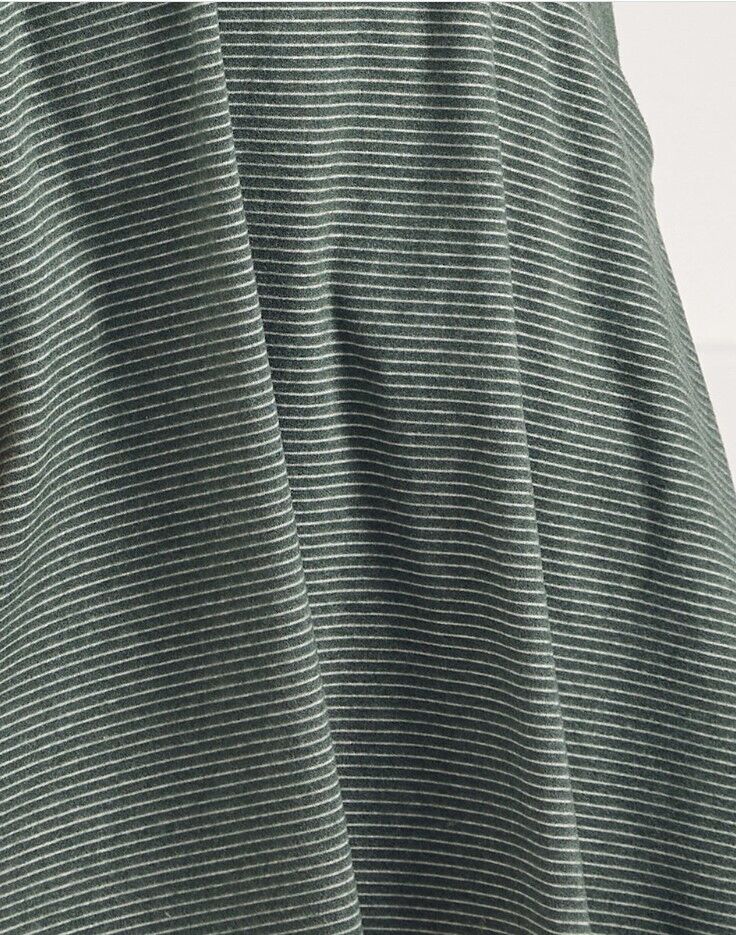Suzanne Betro Dresses | Green & White Stripe Long-Sleeve Pocket A-Line Dress  4X