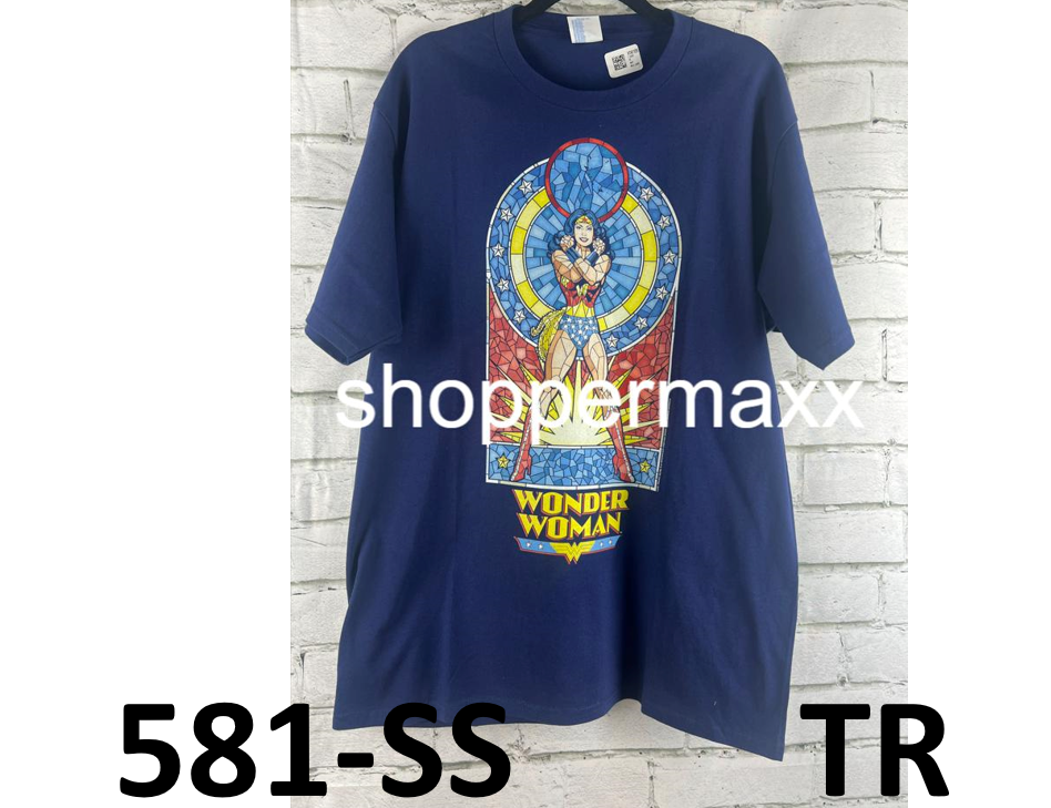Wonder Woman Cross Hands T shirt Navy Male, Large